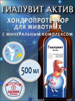 Гиалувит АКТИВ 500 мл - хондропротектор для собак и лошадей